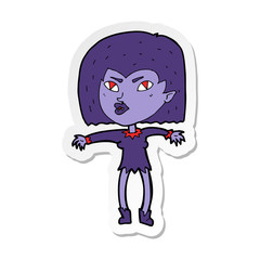 sticker of a cartoon vampire girl