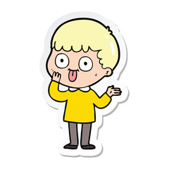 sticker of a cartoon man staring