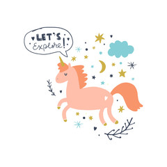 Unicorn nursery wall art, animal prints, baby room pictures, commercial and personal use clip art, vector graphics