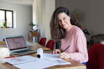 Positive residential designer drawing sketch