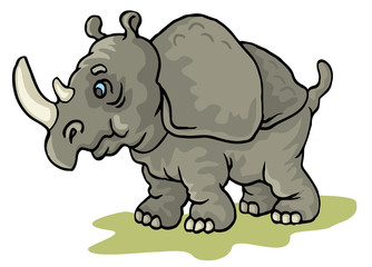 coloring pages for childrens with funny animals,rhinoceros
