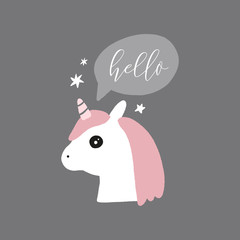 Unicorn head nursery wall art, animal prints, baby room pictures, commercial and personal use clip art, vector graphics