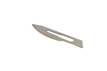 Surgical blade on white background
