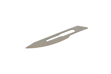 Surgical blade on white background