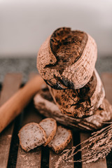 Fresh fragrant bread on the table. Food concept