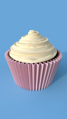 cupcake on blue