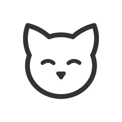 Cute cat face outline icon.