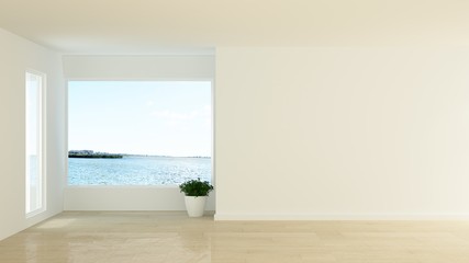 The interior empty wall background in condominium - 3D Rendering	