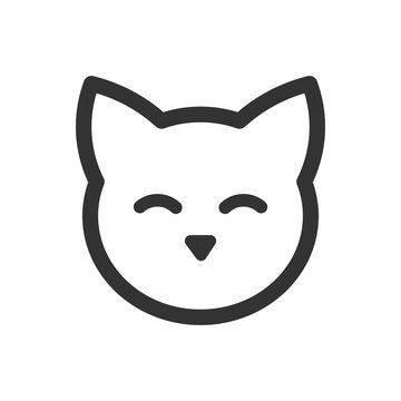 Cute cat face outline icon.