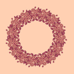 Circle coral daisy frame
