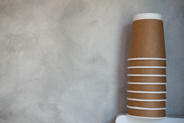 Stock brown paper coffee to go cup
