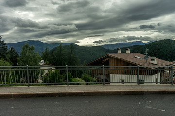 Fototapeta premium Italy,La Spezia to Kasltelruth train, a bridge over a road