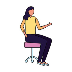 woman sitting on office chair