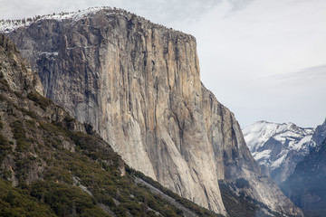 View of Landmark on view point Yosemite National Park in the winter at USA.