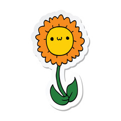 sticker of a cartoon flower