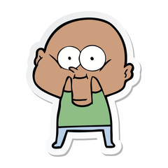 sticker of a cartoon bald man staring