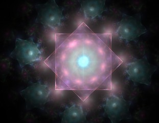 Abstract design made of sacred symbols signs geometry and designs on the subject of astrology alchemy magic