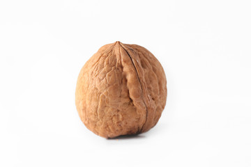 Walnuts isolated on white background.
