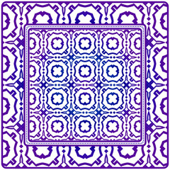 Geometric Pattern. Vector Illustration. For Fabric, Textile, Bandana, Scarg, Print. Purple gradient color