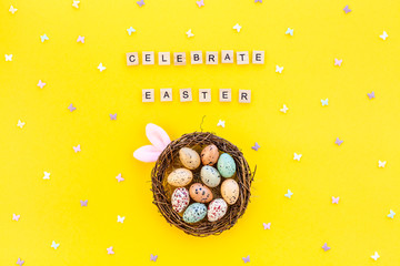 Creative Top view holiday Easter Concept