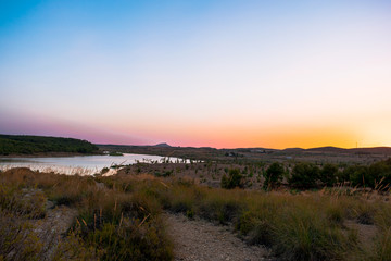 View of swamp in Almansa, Castilla La-Mancha, Spain.