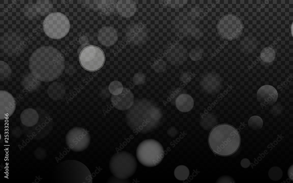 Poster light effect. abstract lights bokeh isolated on transparent background. abstract blurred lights. sno