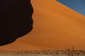 Huge Orange Dunes in Sossusvlei National Park in Namibia