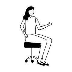 woman sitting on office chair