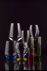 set of wine bottles