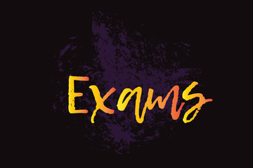 Exams letter on light background. Vector collection.