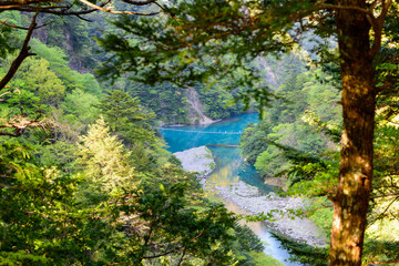 Fototapeta na wymiar 写真素材：寸又峡、静岡県、日本、自然風景