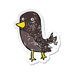 retro distressed sticker of a cartoon bird