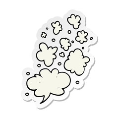 sticker of a cartoon decorative smoke puff elements