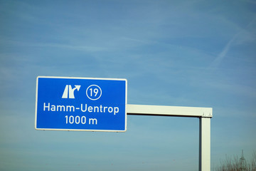 autobahnschild, hamm-uentrop, 1000m, 19