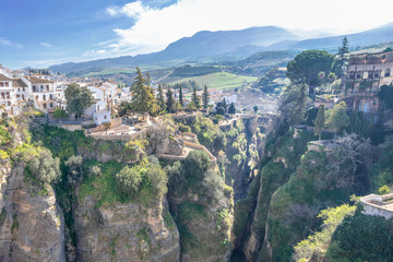Fototapeta na wymiar Ronda, Spain old town cityscape on the Tajo Gorge