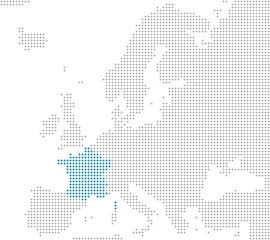 Frankreich Markierung auf Europakarte