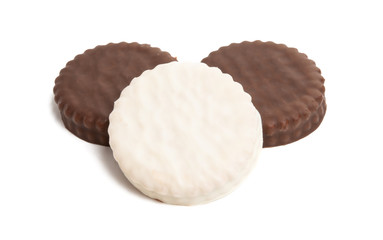 cookies with chocolate isolated on white background