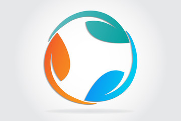 Logo leafs recycle symbol vector