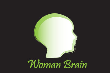 Logo brain woman vector image