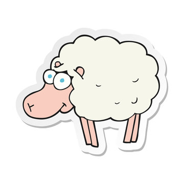 sticker of a funny cartoon sheep