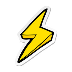 sticker of a cartoon lightning bolt symbol