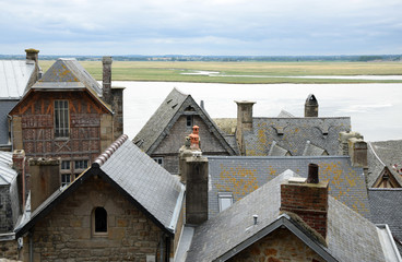 Häuser am Mont-Saint-Michel