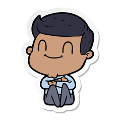 sticker of a cartoon friendly man