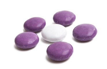 chocolate dragee in glaze isolated