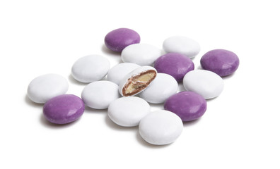 chocolate dragee in glaze isolated