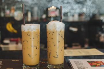 coffee with ice in glass