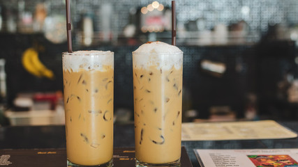 coffee with ice in glass