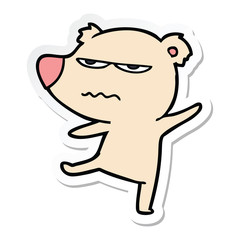 Obraz premium sticker of a annoyed bear cartoon pointing