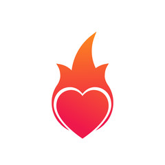 Flame heart icon modern symbol for graphic and web design. Hot love. Vector illustration isolated on white background.