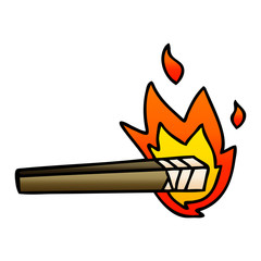 quirky gradient shaded cartoon lit torch